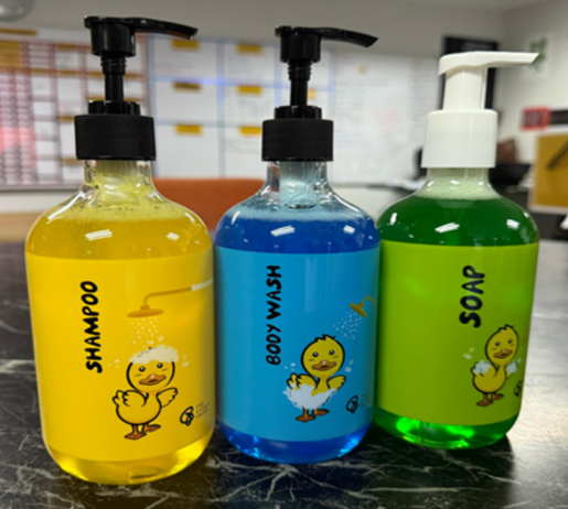 Refillable shampoo, body wash and soap dispensers at The Everly Putrajaya